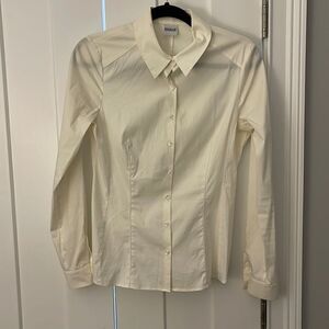 WOLFORD SIZE 36 CREAM BUTTON DOWN